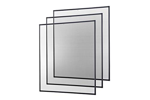 empasa Insektenschutz Fliegengitter Fenster Alurahmen Basic weiß, braun oder anthrazit, 130 x 150 cm 3er SET