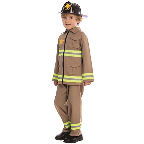 Dress Up America Kinder KJ Feuerwehrmen-Kostüm - Größe Mittel (8-10 Jahre), mehrfarbig, größe 8-10 jahre (taille: 76-82 höhe: 114-127 cm)