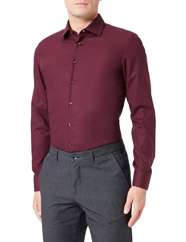 Seidensticker Herren Business Hemd Slim Fit - Bügelfreies, schmales Hemd mit Kent-Kragen - Langarm - 100% Baumwolle , Elfenbein (Ecru 21) , 43 cm