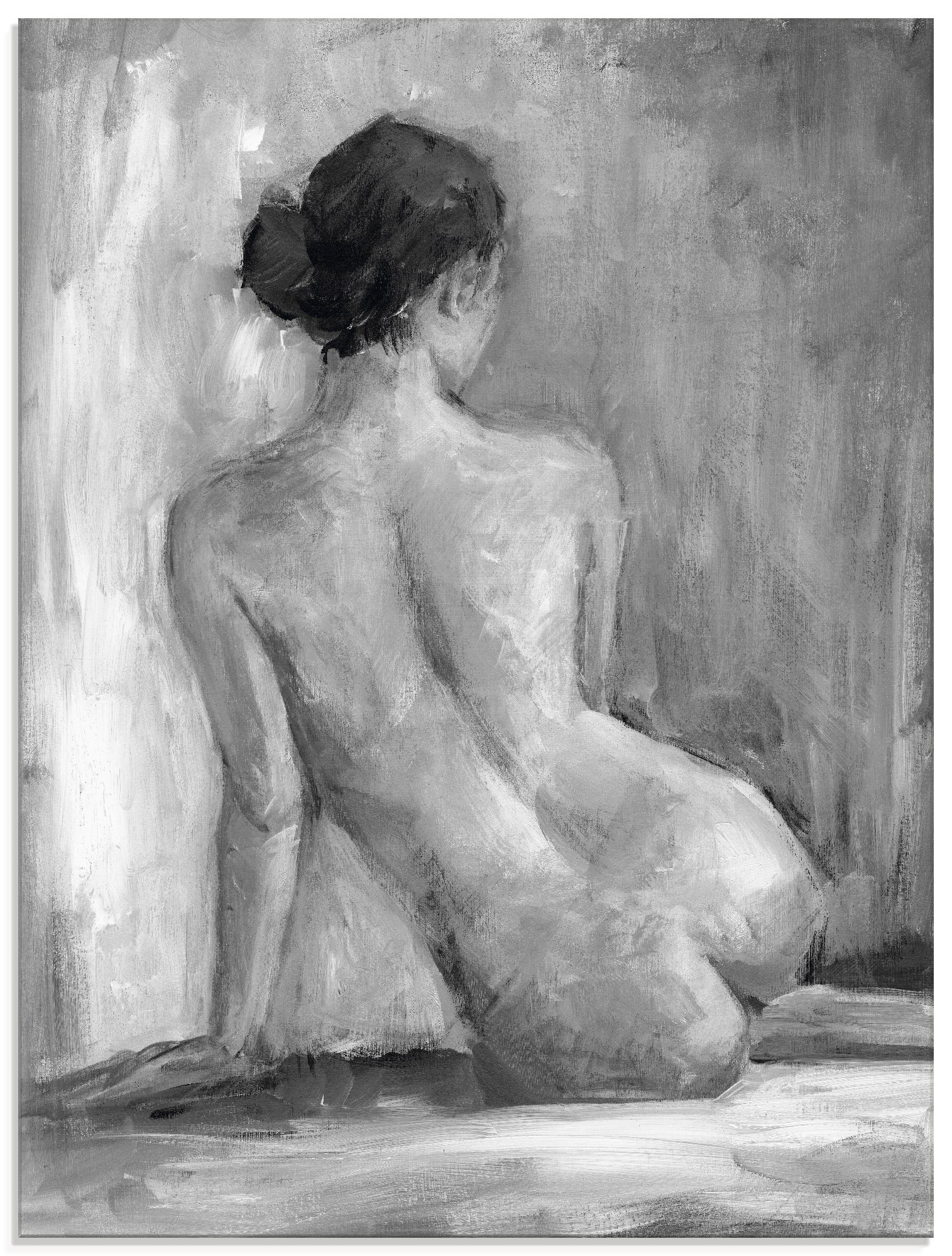 Artland Glasbild "Figur in schwarz & weiß I", Frau, (1 St.)