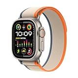 Apple Watch Ultra 2 (GPS + Cellular, 49 mm) Smartwatch mit robustem Titangehäuse und Trail Loop Armband (M/L) in Orange/Beige. Fitnesstracker, präzises GPS, extra Lange Batterielaufzeit, CO₂ neutral