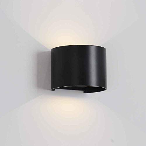 NCC-Licht LED Wandleuchte Wandlampe schwarz rund IP54 6W 780lm 3000K Warmweiß Indoor/Outdoor