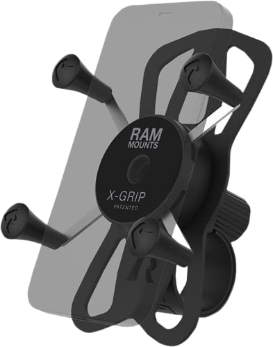RAM Mounts X-Grip Handyhalterung mit RAM Tough Strap Lenkerfuß RAP-460-UN7U für Fahrradlenker