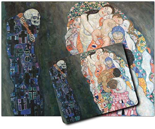 1art1 Gustav Klimt, Tod Und Leben 1915 1 Kunstdruck Bild (80x60 cm) + 1 Mauspad (23x19 cm) Geschenkset