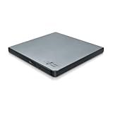 Hitachi-LG GP57 External DVD Drive, Slim Portable DVD Player/Writer for Laptop/Desktop PC, with USB 2.0, Windows and Mac OS Compatible, 8x Read/Write Speed - Silver