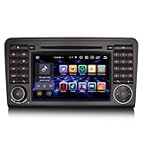 ERISIN 7 Zoll Android 10.0 Autoradio für W164 X164 ML GL Unterstützt GPS-Navi Carplay Android Auto DSP Bluetooth A2DP DVB-T/T2 WiFi DAB+ 8-Kern 4GB RAM+64GB ROM