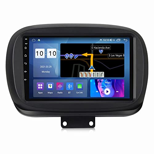 JRKT Autoradio Kompatibel Mit Fi-at 500X 2018 2019 2 Din Radio GPS Navigation IPS Touchscreen Multimedia Player Unterstützung SWC 4G WiFi Carplay DSP BT(Size:8 core 4G+WiFi 2G+32G)