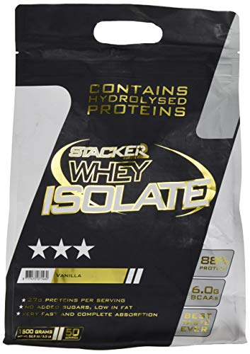 Stacker2 Whey Isolate Eiweiß Protein Eiweißshake Proteinshake Bodybuilding (Vanilla 1500g)