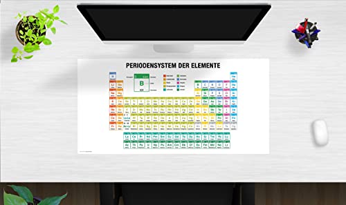 Schreibtischunterlage – Periodensystem der Elemente deutsch – 80 x 40 cm – Schreibunterlage aus Premium Vinyl – Made in Germany
