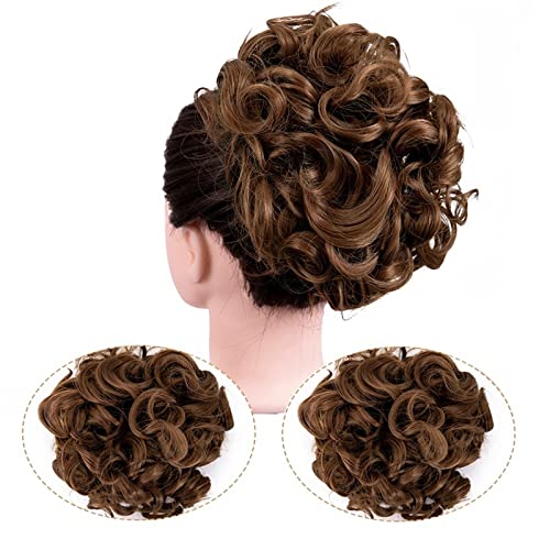 Synthetische Messy Bun Wave Curly Hair Extensions Bun Extensions Comb Clip In Messy Bun Haarschmuck for Frauen (Color : 30#)