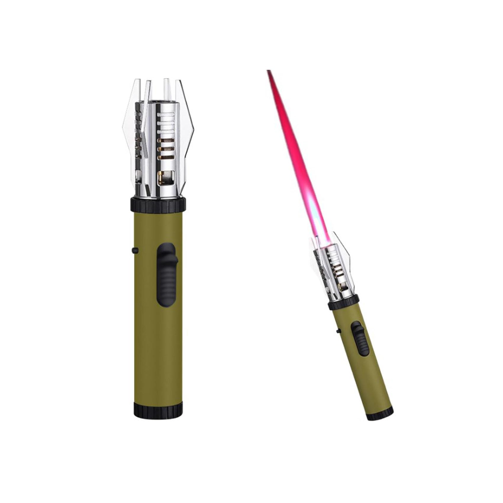 Lightsaber Lighter Torch, Lightsaber Lighter, Metal Large Fire Windproof Blue Flame Lighter, New Lightsaber Kitchen Butane Torch Lighter Cooking Torch Lighter Adjustable (Green)