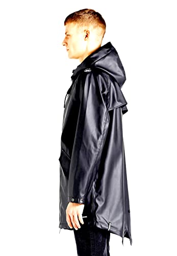 khujo Tiber2 Herren Regenjacke Jacke Übergangsjacke Coat Mantel Regenmantel (as3, alpha, l, regular, regular, Black)