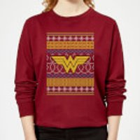 DC Wonder Woman Knit Damen Weihnachtspullover - Burgunderrot - S