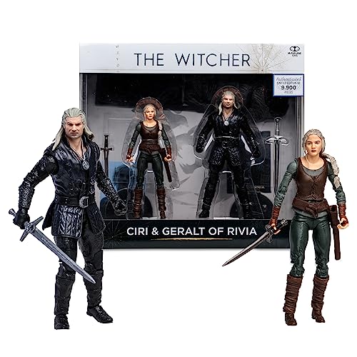 Lansay McFarlane Toys – The Witcher – Geralt von RIV & Ciri – Netflix (Staffel 3) – 18 cm – Figur aus Sammlung & Zubehör – Filmfiguren – ab 12 Jahren