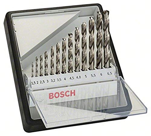 Bosch Professional 13 tlg. HSS-G Metallbohrer Set (für Metall, Ø 1,5-6,5 mm, Robust Line, Zubehör Bohrmaschine)