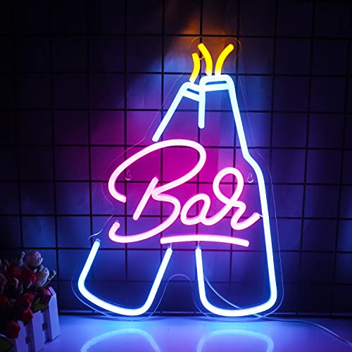 Bar-Leuchtreklamen, mehrfarbige Bar-Leuchtreklame für Wanddekoration, helles LED-Schilderlicht mit USB-Stromversorgung für Hausbar, Club, Bistro, Party
