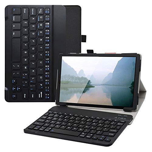 LiuShan Lenovo Tab M10 HD hülle, Abnehmbare Tastatur hülle mit Ständer für 10.1" Lenovo Tab M10 HD (2nd Gen) TB-X306X Tablet(Nicht für tab M10 Plus),Schwarz