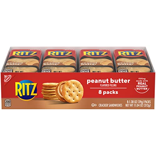RITZ Peanut Butter Sandwich Crackers, 8-1.38 oz Snack Packs