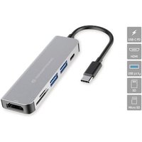 Conceptronic DONN02G Multifunktionaler 6-in-1 USB Adapter USB-A 3.0 x 2 USB-C PD