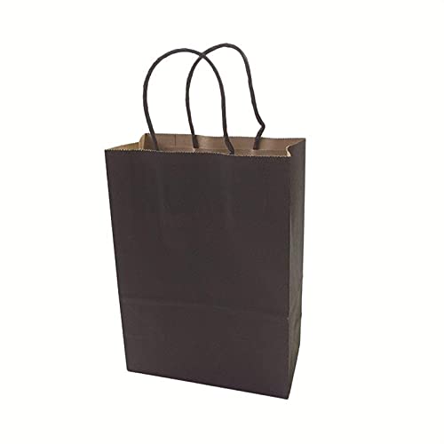 Geschenktüten 40 stücke Kraftpapier Geschenkbeutel mit Griffeinkaufstüten Brauner Verpackungsbeutel 21x15x8cm Präsenttüten (Color : Black, Size : 15x21cm)