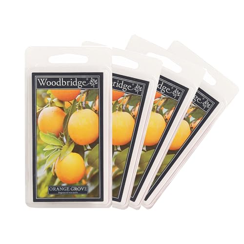 Woodbridge Duftwachs für Duftlampe | 4er Set Orange Grove | Duftwachs Orange | 8 Wax Melts für Duftlampe | Raumduft für Aromatherapie | 10h Duftdauer je Melt (68g)