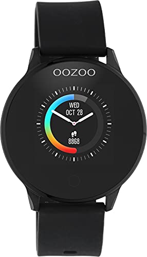 Oozoo Unisex Smartwatch mit Silikonband Schwarz/Schwarz 43 MM Q00115