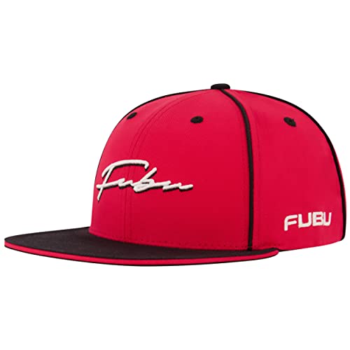 Concept One Unisex-Erwachsene Fubu Baseball Cap Baumwolle Snapback Hat Cursive Logo Verstellbar Flache Krempe Baseballkappe, rot, Einheitsgröße