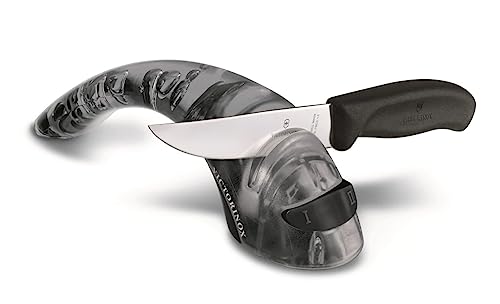 Victorinox Universal Messer Schärfer, Keramikrollen, 2 Stufen, Vorschliff, Feinschliff, Swiss Made, schwarz