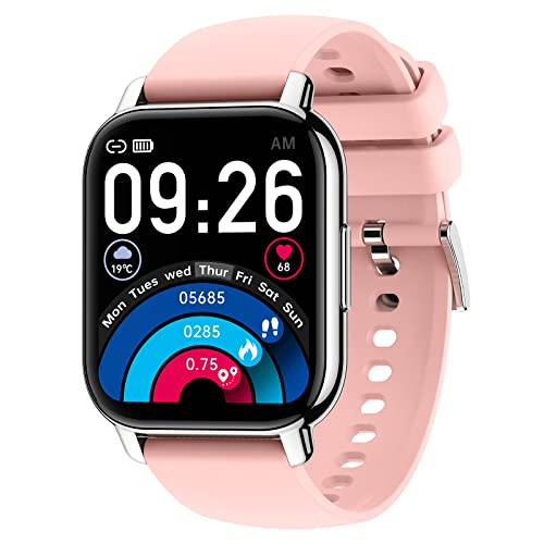 SUPBRO Smartwatch Damen, 1.85" Touchscreen Fitnessuhr Damen IPx8 Wasserdicht Bluetooth Anruf Sportuhr Schrittzähler mit Herzfrequenz, SpO2, Schlafmonitor, für iOS Android Smartwatch Fitness Tracker