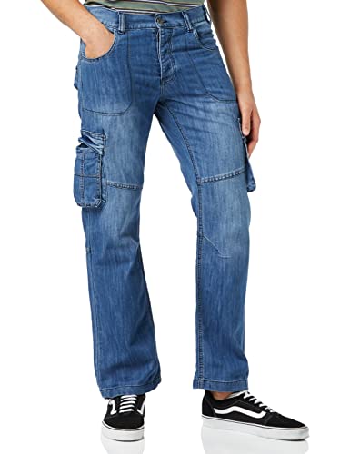 Enzo Herren Ez404 Loose Fit Jeans, Blau (Mid Stonewash MSW), 48W / 30L
