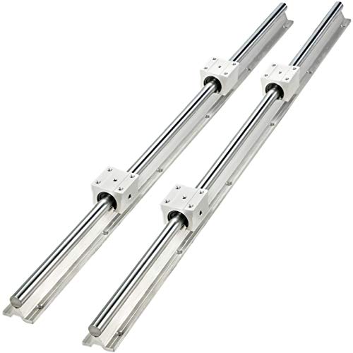 VEVOR Linearführung 2PCS Linearschiene 1500mm SBR16 mit 4PCS SBR16UU Führungswagen Kugelumlaufspindel Führungsschiene für 3D Drucker CNC Maschine