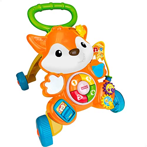 Winfun 46882 - Baby-Lauflernhilfe in Form eines Fuchses mit Licht und Sound / Baby-Lauflernhilfe / Babyspielzeug, Geschenke für Babys, Gehhilfen für Jungen und Mädchen