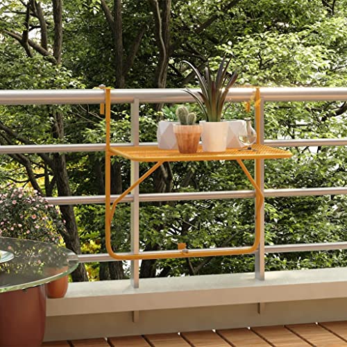 Balkontisch gelb 60x40 cm Stahlmöbel Outdoor Möbel Outdoor Tische