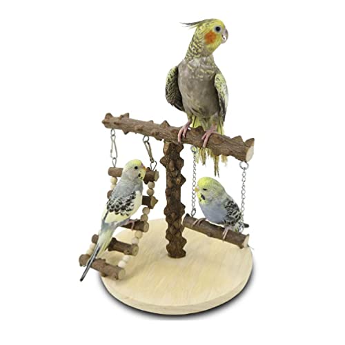 Lovebird Papageien Käfig Sitzstange Steg Schaukel Klettern Holz Trainingsleiter Spielzeug für Vogel Jahrmarkt Vogelstange Ständer für Nymphensittiche
