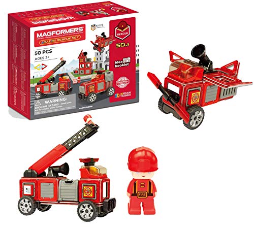 Magformers 717003 Feuerwehr-Figuren Rescue Set, Mehrfarbig