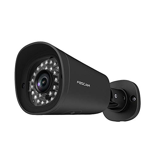 Überwachungskamera Foscam G4EP 4 MP Full Super HD PoE IP Netzwerkkamera Micro SD-Kartenslot Wetterschutz IP66 IR Nachtsicht bis zu 20m, kompatibel mit Alexa, AI Personenerkennung, Push-Alarm, Schwarz