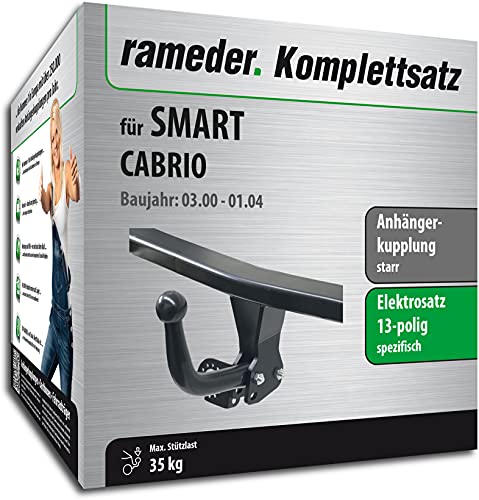 Rameder Set, Anhängerkupplung starr + 13pol Elektrik kompatibel für SMART Cabrio (117824-00872-2)