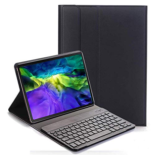 YGoal Tastatur Hülle für Pro 11 2020,(QWERTY Englische Layout) Ultradünn PU Leder Schutzhülle mit Abnehmbarer drahtloser Tastatur für Pro 11 2020 Tablet, Schwarz