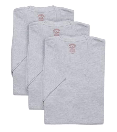 Brooks Brothers Men's 3 Pack Supima Cotton Crewneck Short Sleeve Tee Undershirt Shirt Pack, Heather Grey (Large, Regular)