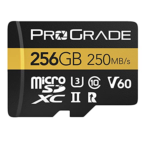 microSD Card V60 (256GB) - getestet für SD-Kartengeräte in voller Größe | Bis zu 250MB/s Lesen, 130MB/s Schreiben von ProGrade Digital
