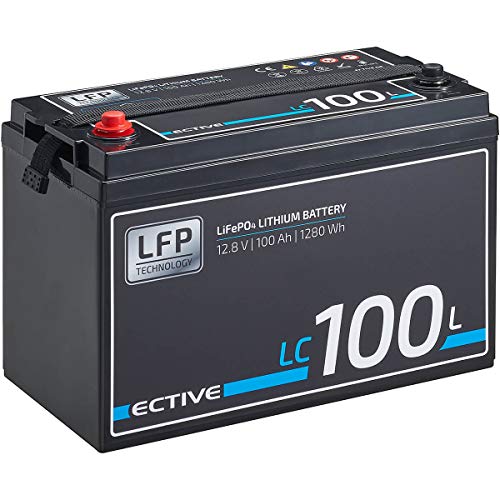ECTIVE LC100L 12V 100Ah 1280Wh LiFePo4 Lithium-Eisenphosphat Versorgungs-Batterie mit BMS