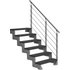 DOLLE Außentreppe Gardentop 6 TRIMAX-Stufen 100 cm anthrazit + Geländer