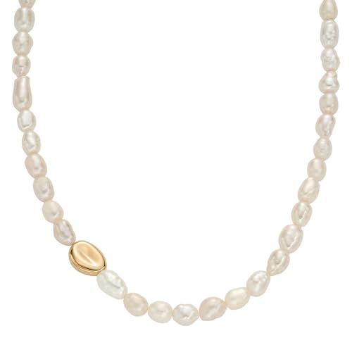 Skagen Damen-Halskette Agnethe Pearl Gold aus Edelstahl, SKJ1824710