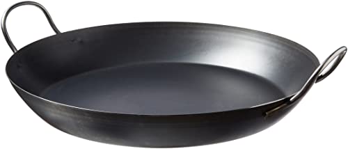 Pentole Agnelli Pfanne für Paella, aus Eisen, mit 2 Griffen aus Edelstahl, Schwarz 48 cm schwarz