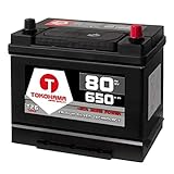 Tokohama Autobatterie 80Ah 650A/EN Asia Japan Starter Batterie Plus Pol Rechts ersetzt 70Ah 75Ah 12V