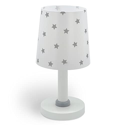 Dalber Kinder Tischlampe Nachttischlampe Star Light Sterne Weiß Grau 82211B