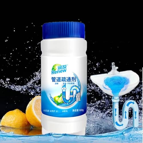 Pipe Dredge, schäumendes Rohrreiniger-Pulver, Powerful Sink Bubble Bombs Fast Foaming Pipe Cleaner Powder Dredge Agent For Kitchen Toilet Pipe Quick Cleaning Tool (600g x 1)