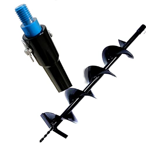 CNCPRINT Erdbohrer 100 mm + M14 Adapter passend für den Leim Mischer | Erdlochbohrer | Ideal für Aushubarbeiten |