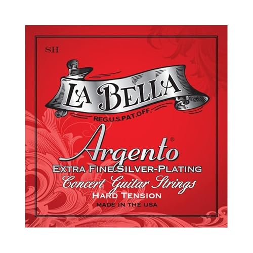 La Bella ASPHT, Argento Silver Plating SH, Hard Tension, Gitarrensaiten für Klassische Gitarre