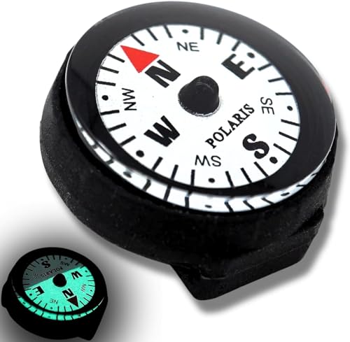 POLARIS Handgelenk-Kompass, wasserdicht, 60 m, Uhrenarmband, Kompasse, leuchtet im Dunkeln, leicht ablesbares Design, Camp-Orientierungslauf, Survival-Unterwasser, Tauchen, Slip-On